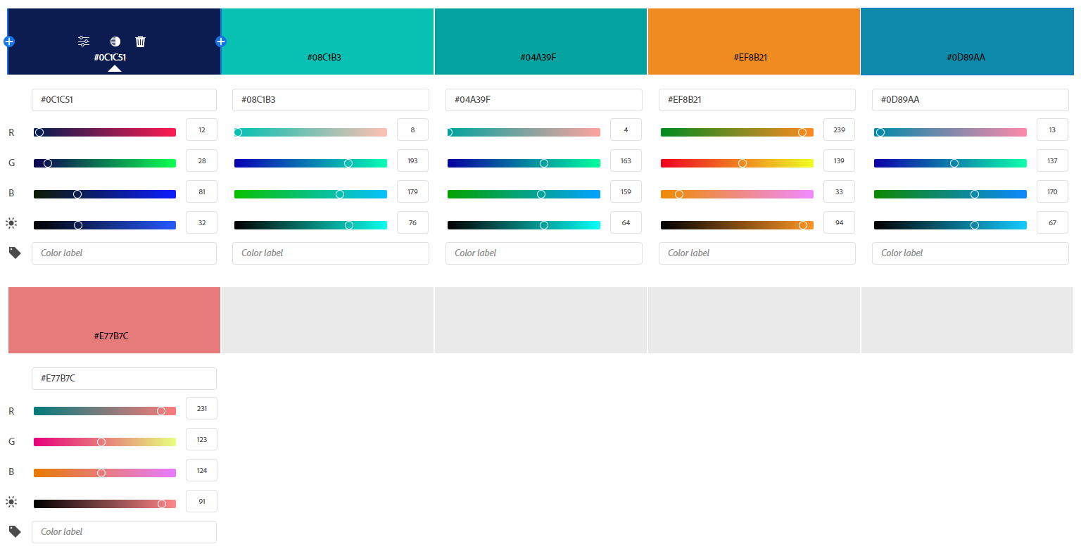 Reef Check Color Palette